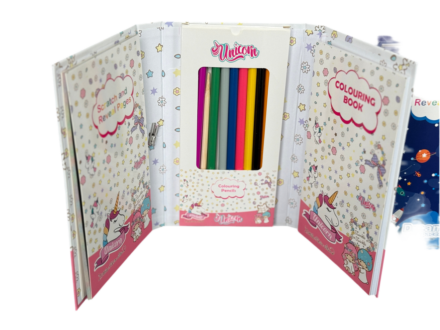 Kids On-the-Go Coloring Book Set with Pencils & Scratch Pad | Ideal Party Favors & Travel Activity