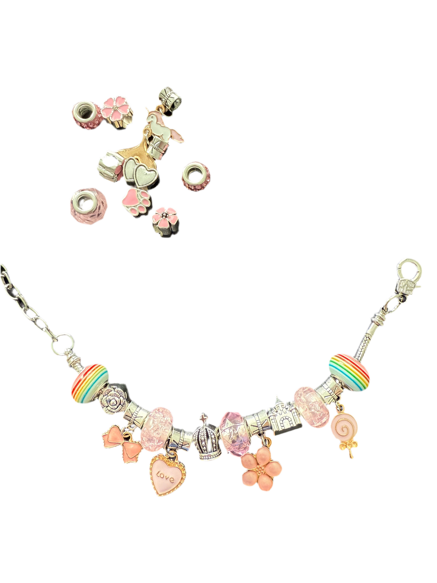 Kids bracelet, necklace and nail art DIY kit