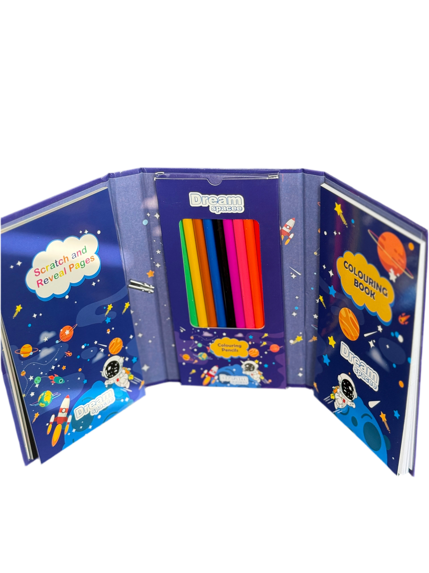 Kids On-the-Go Coloring Book Set with Pencils & Scratch Pad | Ideal Party Favors & Travel Activity