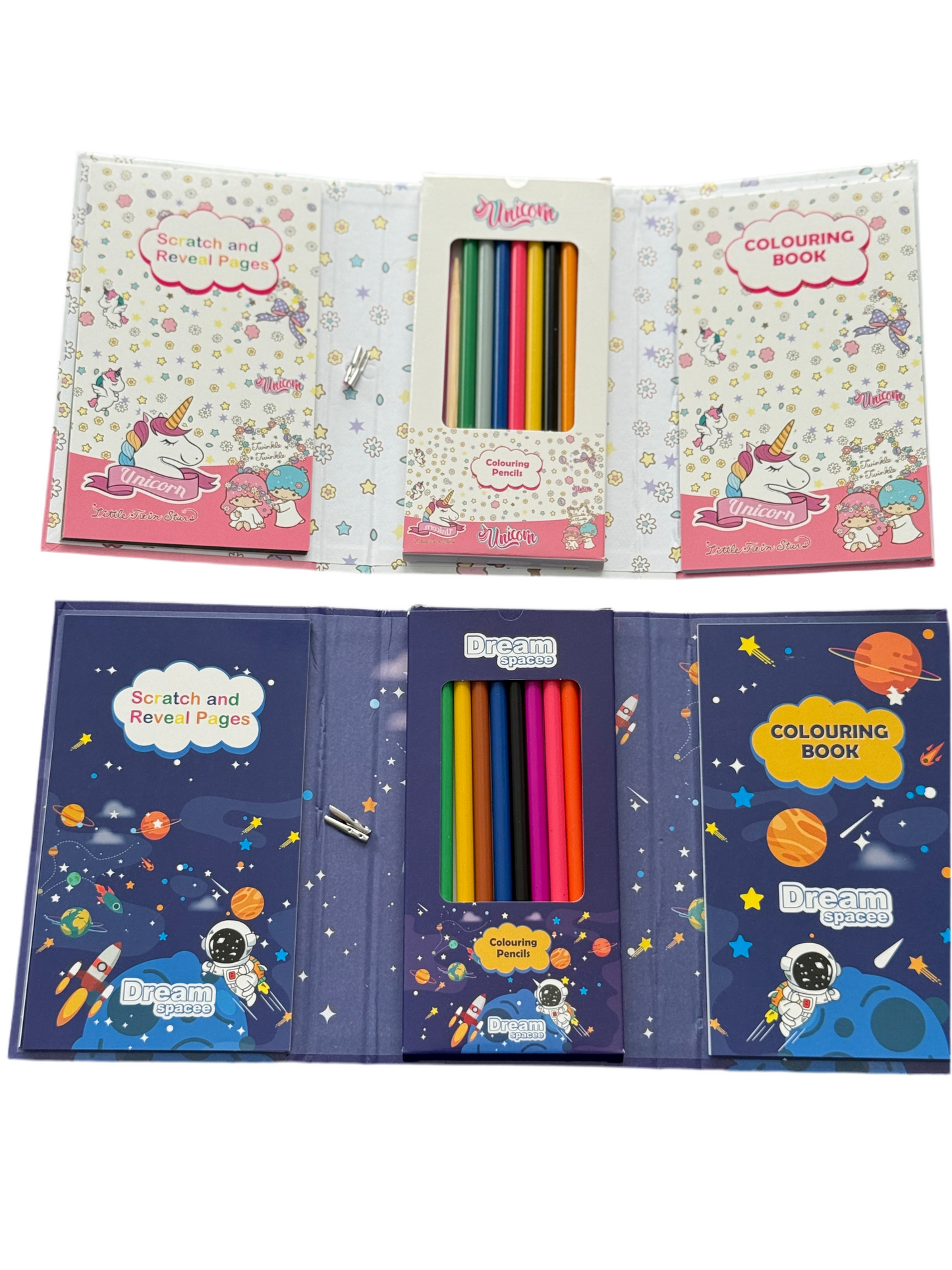 Kids On-the-Go Coloring Book Set with Pencils & Scratch Pad | Ideal Party Favors & Travel Activity
