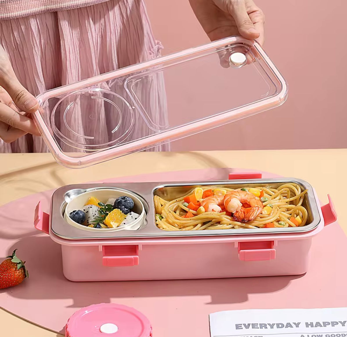 Stainless steel lunch box 2 compartment
