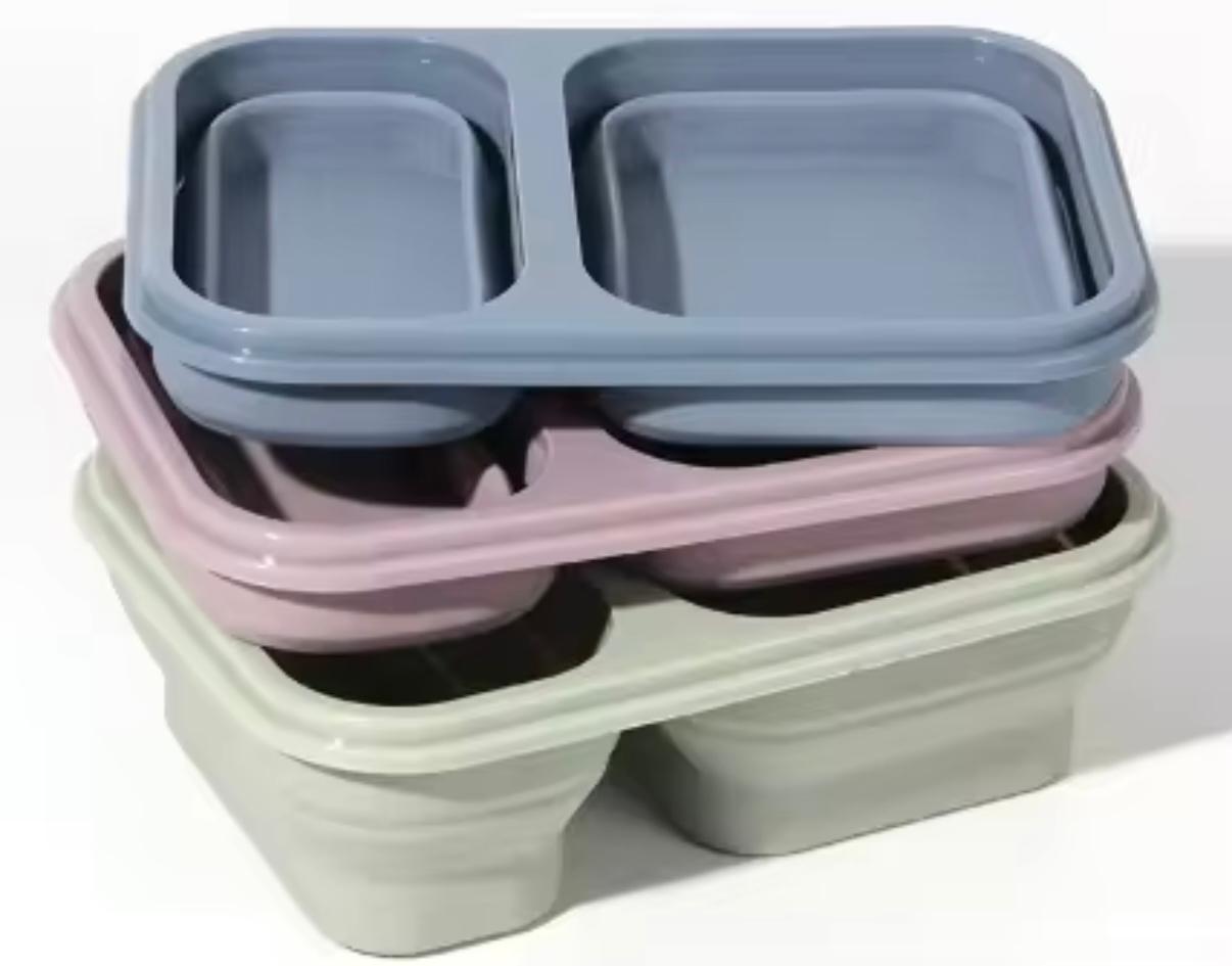 Premium Collapsible Silicone Lunch Box - Leak-Proof, Microwave Safe & Eco-Friendly Bento for Kids & Adults