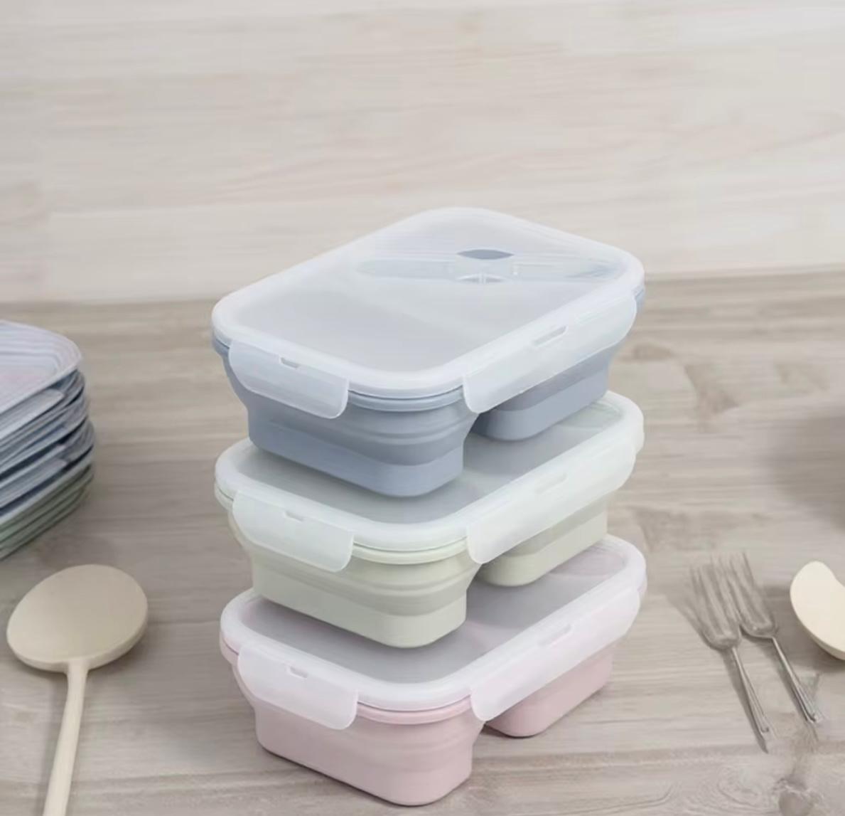 Premium Collapsible Silicone Lunch Box - Leak-Proof, Microwave Safe & Eco-Friendly Bento for Kids & Adults