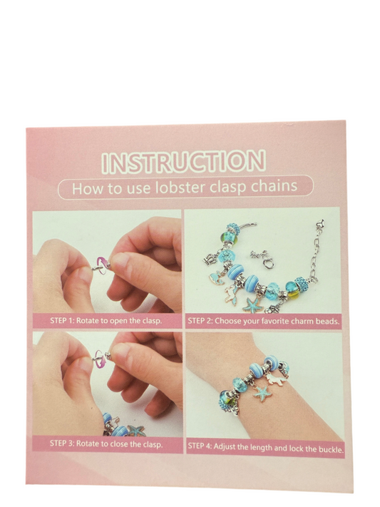 Kids bracelet, necklace and nail art DIY kit