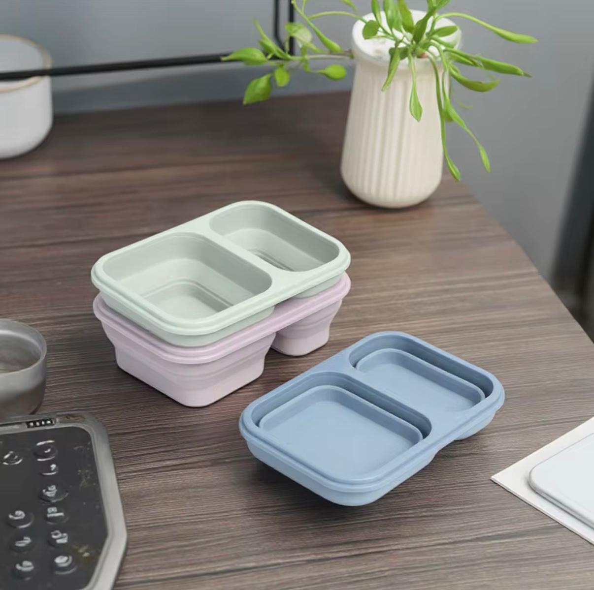 Premium Collapsible Silicone Lunch Box - Leak-Proof, Microwave Safe & Eco-Friendly Bento for Kids & Adults